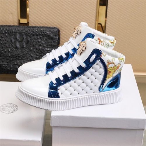Replica Versace High Tops Shoes For Men #811128 $80.00 USD for Wholesale