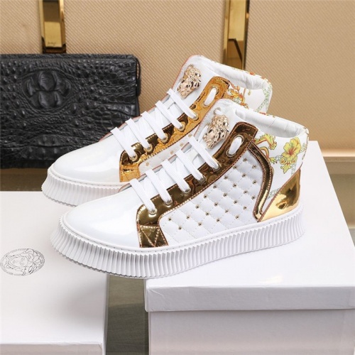 Replica Versace High Tops Shoes For Men #811129 $80.00 USD for Wholesale