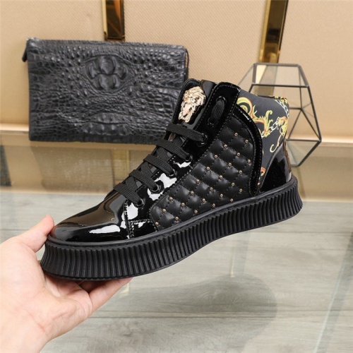 Replica Versace High Tops Shoes For Men #811130 $80.00 USD for Wholesale