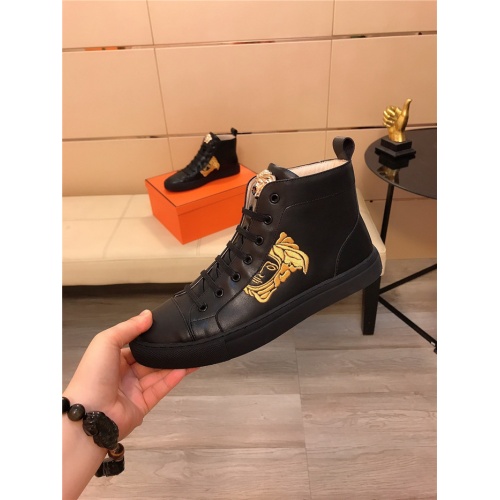 Replica Versace High Tops Shoes For Men #811681 $80.00 USD for Wholesale