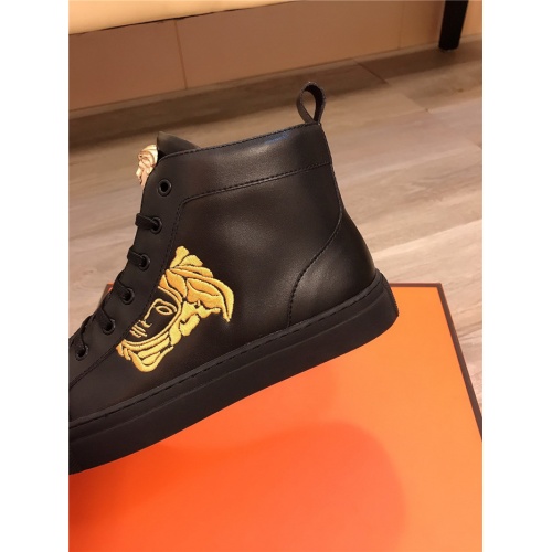 Replica Versace High Tops Shoes For Men #811681 $80.00 USD for Wholesale
