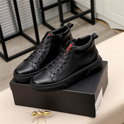 Prada High Tops Shoes For Men #811688 $80.00 USD, Wholesale Replica Prada High Top Shoes