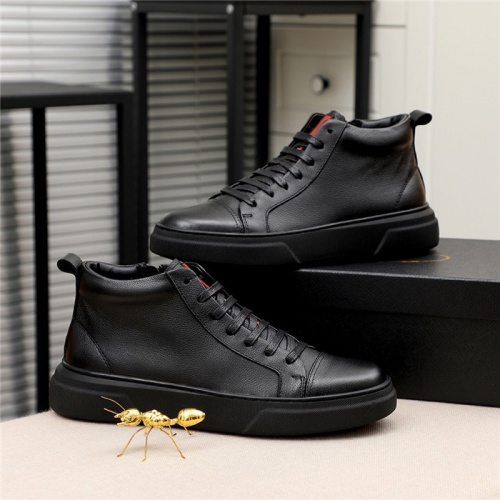 Replica Prada High Tops Shoes For Men #811688 $80.00 USD for Wholesale