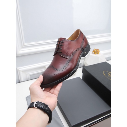 Replica Prada Leather Shoes For Men #811927 $82.00 USD for Wholesale