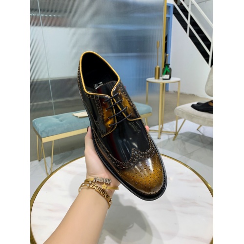Replica Salvatore Ferragamo Leather Shoes For Men #812392 $88.00 USD for Wholesale