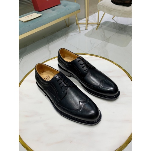 Replica Salvatore Ferragamo Leather Shoes For Men #812401 $92.00 USD for Wholesale