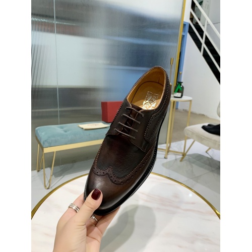 Replica Salvatore Ferragamo Leather Shoes For Men #812402 $92.00 USD for Wholesale
