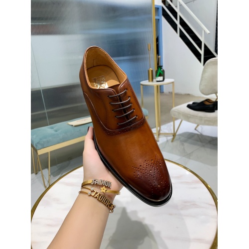 Replica Salvatore Ferragamo Leather Shoes For Men #812404 $92.00 USD for Wholesale