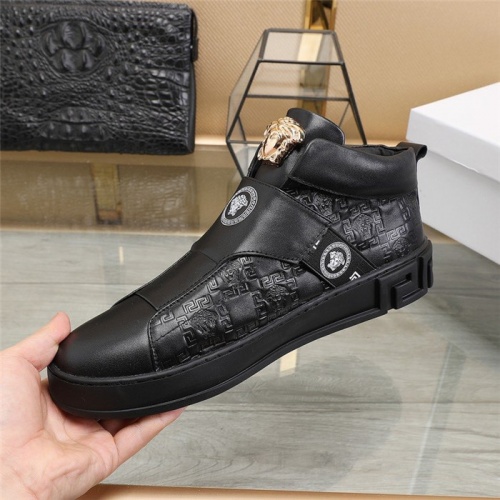 Replica Versace High Tops Shoes For Men #813345 $85.00 USD for Wholesale