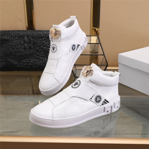 Versace High Tops Shoes For Men #813346 $85.00 USD, Wholesale Replica Versace High Tops Shoes