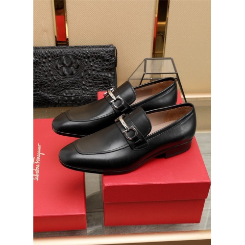 Replica Salvatore Ferragamo Leather Shoes For Men #813349 $118.00 USD for Wholesale