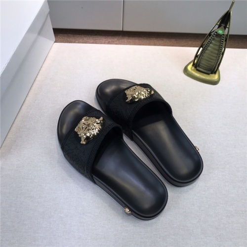 Replica Versace Slippers For Men #813587 $45.00 USD for Wholesale