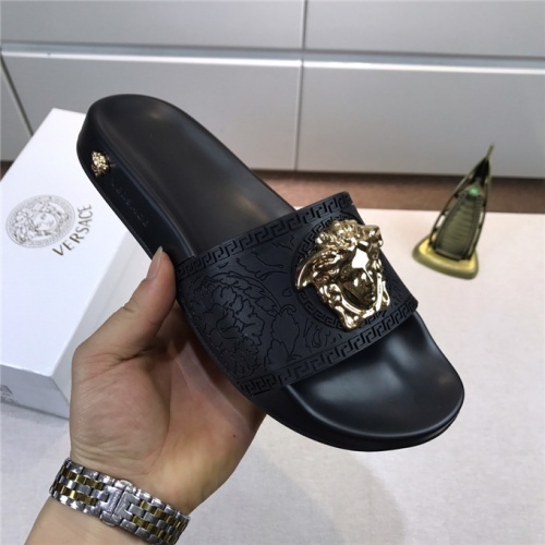 Replica Versace Slippers For Men #813587 $45.00 USD for Wholesale