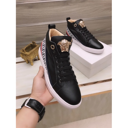 Replica Versace High Tops Shoes For Men #813691 $82.00 USD for Wholesale