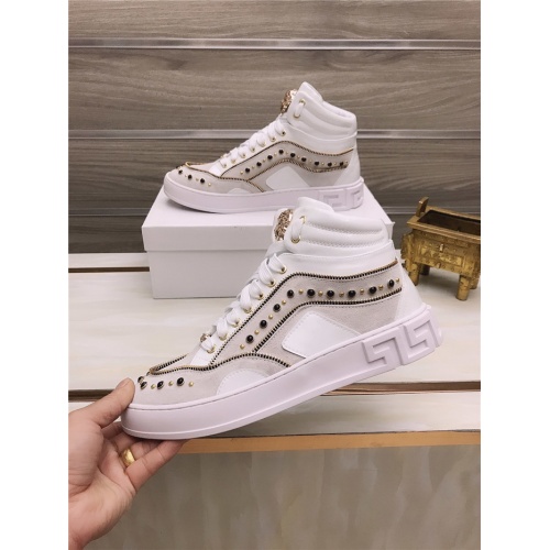 Replica Versace High Tops Shoes For Men #813694 $88.00 USD for Wholesale