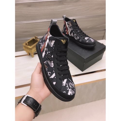 Replica Armani High Tops Shoes For Men #813695 $82.00 USD for Wholesale