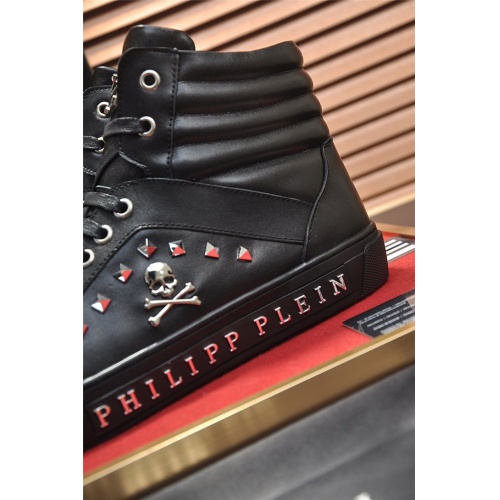 Replica Philipp Plein PP High Tops Shoes For Men #814033 $88.00 USD for Wholesale