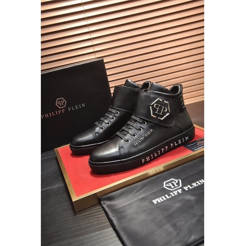 Replica Philipp Plein PP High Tops Shoes For Men #814034 $88.00 USD for Wholesale