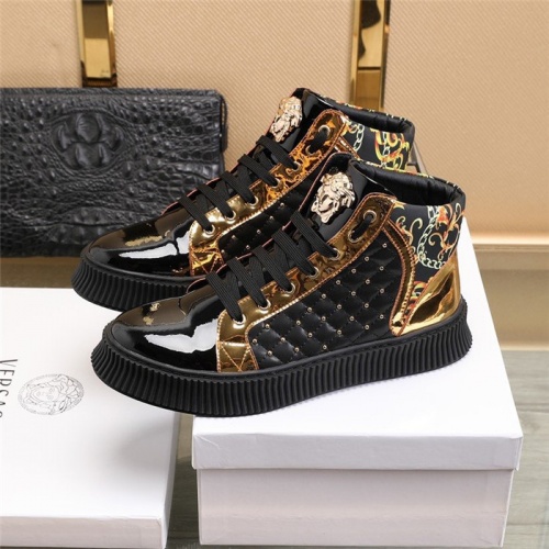 Replica Versace High Tops Shoes For Men #814081 $82.00 USD for Wholesale