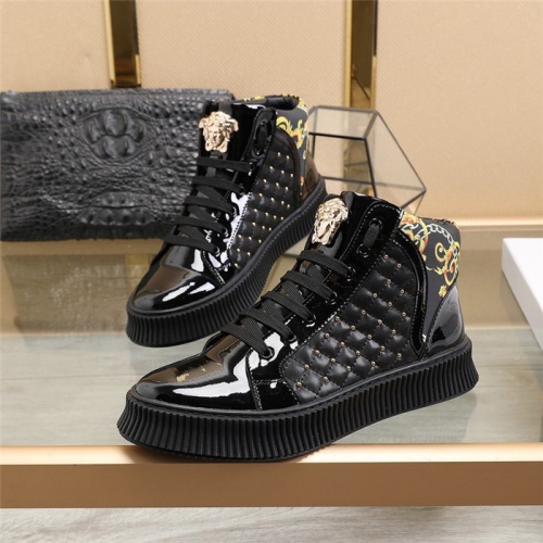 Versace High Tops Shoes For Men #814083 $82.00 USD, Wholesale Replica Versace High Tops Shoes