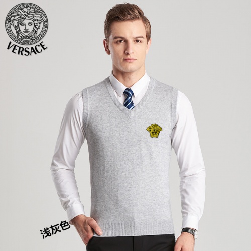 Versace Sweaters Sleeveless For Men #814404 $38.00 USD, Wholesale Replica Versace Sweaters