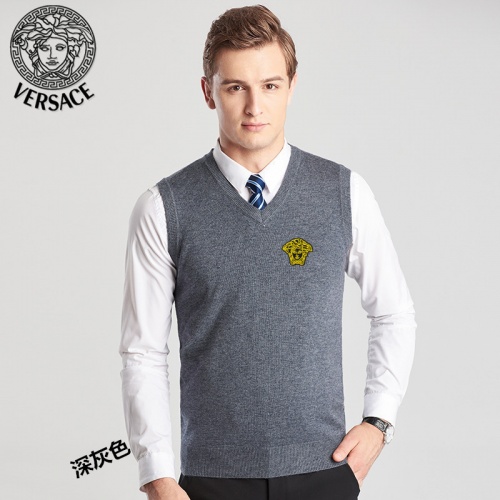 Versace Sweaters Sleeveless For Men #814408 $38.00 USD, Wholesale Replica Versace Sweaters