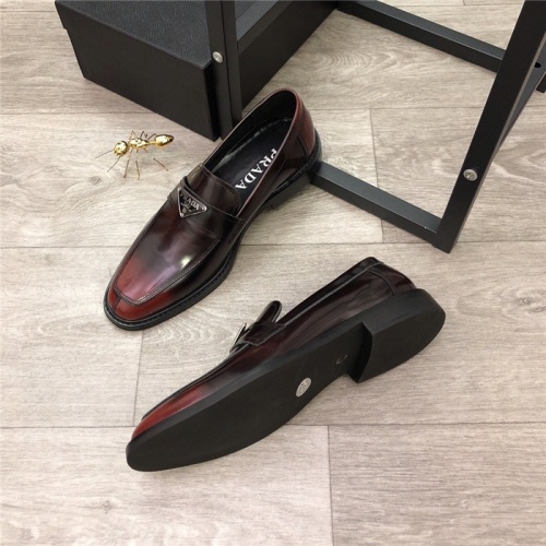 Replica Prada Leather Shoes For Men #814513 $88.00 USD for Wholesale