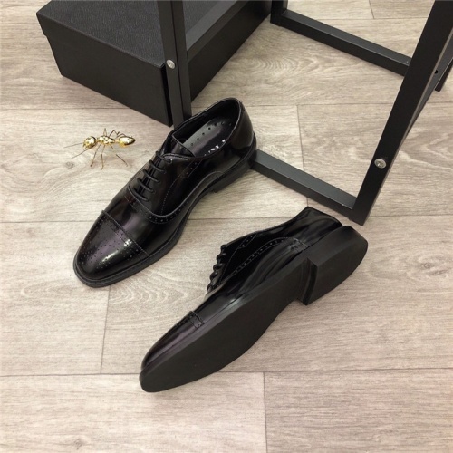Replica Prada Leather Shoes For Men #814516 $88.00 USD for Wholesale