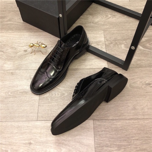 Replica Prada Leather Shoes For Men #814518 $88.00 USD for Wholesale