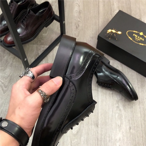 Replica Prada Leather Shoes For Men #814518 $88.00 USD for Wholesale