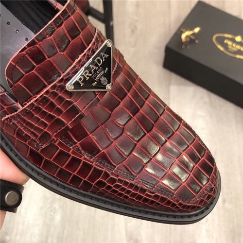 Replica Prada Leather Shoes For Men #814520 $88.00 USD for Wholesale