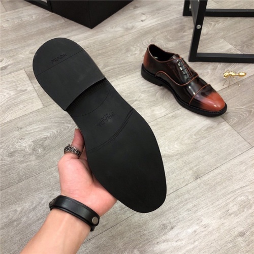 Replica Prada Leather Shoes For Men #814521 $88.00 USD for Wholesale