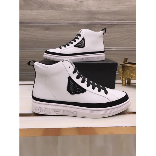 Replica Armani High Tops Shoes For Men #814523 $82.00 USD for Wholesale