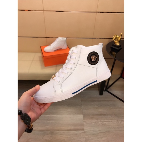 Replica Versace High Tops Shoes For Men #814525 $82.00 USD for Wholesale