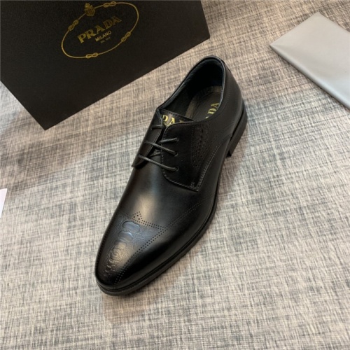 Replica Prada Leather Shoes For Men #814549 $82.00 USD for Wholesale