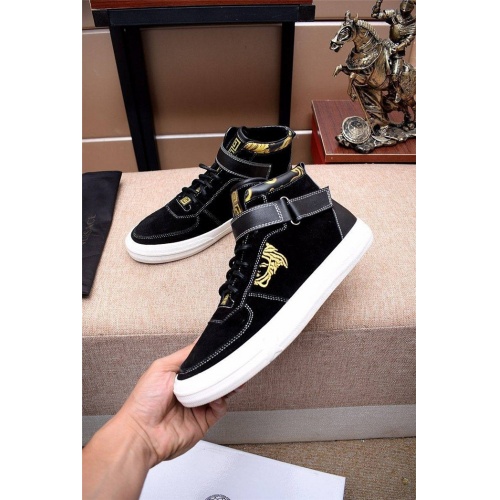Replica Versace High Tops Shoes For Men #814571 $82.00 USD for Wholesale