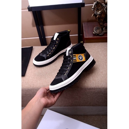Replica Versace High Tops Shoes For Men #814573 $85.00 USD for Wholesale