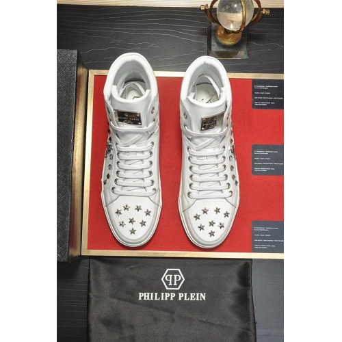 Replica Philipp Plein PP High Tops Shoes For Men #814656 $88.00 USD for Wholesale