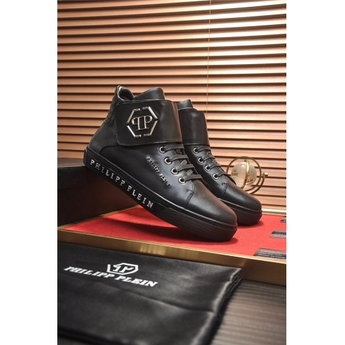 Replica Philipp Plein PP High Tops Shoes For Men #814657 $88.00 USD for Wholesale