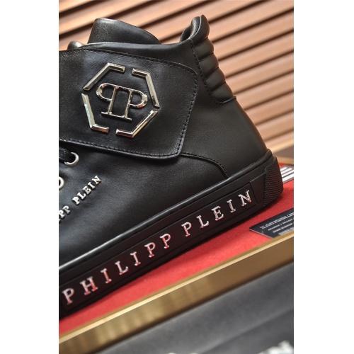 Replica Philipp Plein PP High Tops Shoes For Men #814658 $88.00 USD for Wholesale