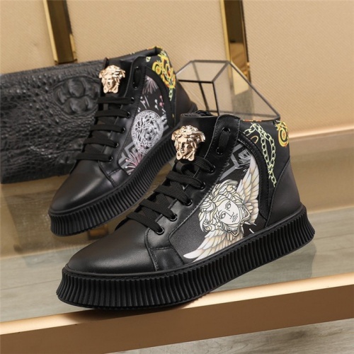 Versace High Tops Shoes For Men #814680 $85.00 USD, Wholesale Replica Versace High Tops Shoes