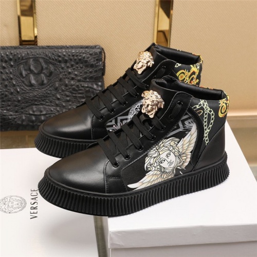 Replica Versace High Tops Shoes For Men #814680 $85.00 USD for Wholesale