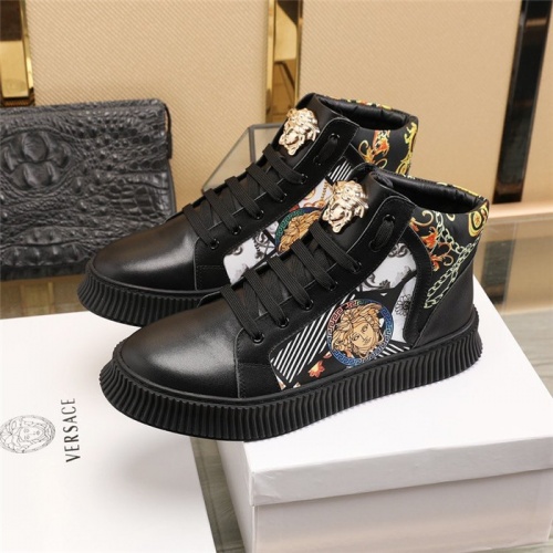 Replica Versace High Tops Shoes For Men #814699 $85.00 USD for Wholesale