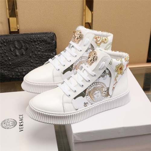 Replica Versace High Tops Shoes For Men #814700 $85.00 USD for Wholesale