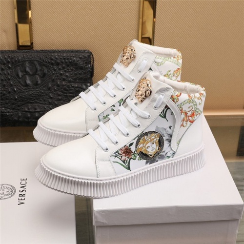 Replica Versace High Tops Shoes For Men #814701 $85.00 USD for Wholesale