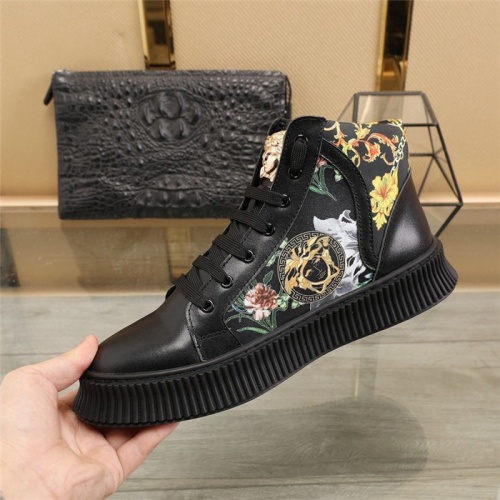 Replica Versace High Tops Shoes For Men #814702 $85.00 USD for Wholesale