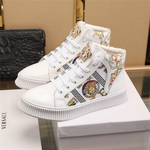 Replica Versace High Tops Shoes For Men #814703 $85.00 USD for Wholesale