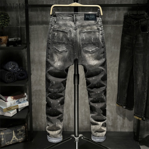 Replica Balmain Jeans For Men #815588 $48.00 USD for Wholesale