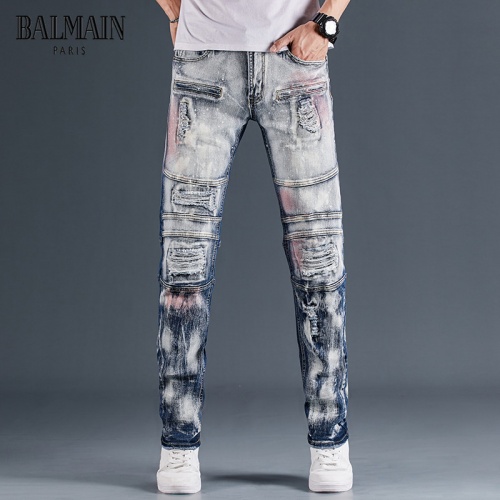 Replica Balmain Jeans For Men #815589 $48.00 USD for Wholesale