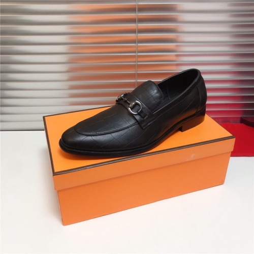 Replica Hermes Leather Shoes For Men #815684 $82.00 USD for Wholesale